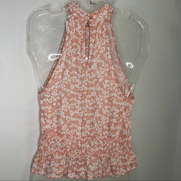 NEW Urban Romantics Pink Floral Mock Neck Halter Sleeveless Tank Top Size XS - Picture 8 of 8